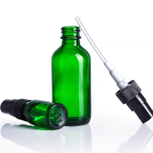 1oz 2oz 4 oz 15ml 30ml 60ml 120ml 1 2 4 Oz Cosméticos verdes Frascos cuentagotas de vidrio de suero facial vacío con tapa de rociador de niebla de agua - Product Image 4