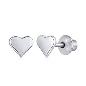 Dylam New Arrival Hypoallergenic Nickel Free 925 Sterling <b>Silver</b> Kid Children 5A CZ Cubic Zirconia Heart Shape <b>Stud</b> Earrings - Product Image 1