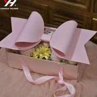 Boîte à gâteau en plastique transparent personnalisée avec nœud en ruban Emballage cadeau Saint Valentin pour fleurs Cupcakes fruits