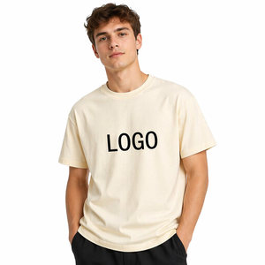T-shirt in cotone pesante da <span class=keywords><strong>uomo</strong></span>, vestibilità oversize squadrata, 280GSM, spalle scese, tinta unita, streetwear premium, personalizzabile con logo, magliette neutre - Product Image 3