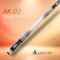 Queue de billard JMC Tech en érable et ébène, 2 pièces, faible déviation, joint en acier inoxydable, pointe de 12,5 mm, 58 pouces, haute qualité