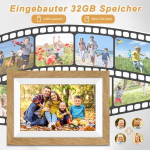 Compartir convierte cada momento en una memoria preciada Pantalla táctil <span class=keywords><strong>de</strong></span> 32GB Regalo <span class=keywords><strong>de</strong></span> Navidad Frameo Woden Wifi Marco <span class=keywords><strong>de</strong></span> fotos digital - Product Image 5