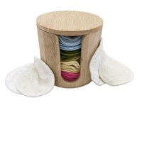 Tampons démaquillants lavables en coton de bambou bio, réutilisables, écologiques, avec charbon de bois, emballage en boîte artisanale