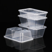 Boîte à lunch rectangulaire transparente jetable épaissie de qualité alimentaire pour la restauration rapide avec couvercle, sans fond, pour snacks