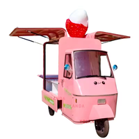 Chariot alimentaire mobile sur moto : 4 roues, 3 roues de route, camionnette à glaces, tricycle électrique, chariot alimentaire, vente directe
