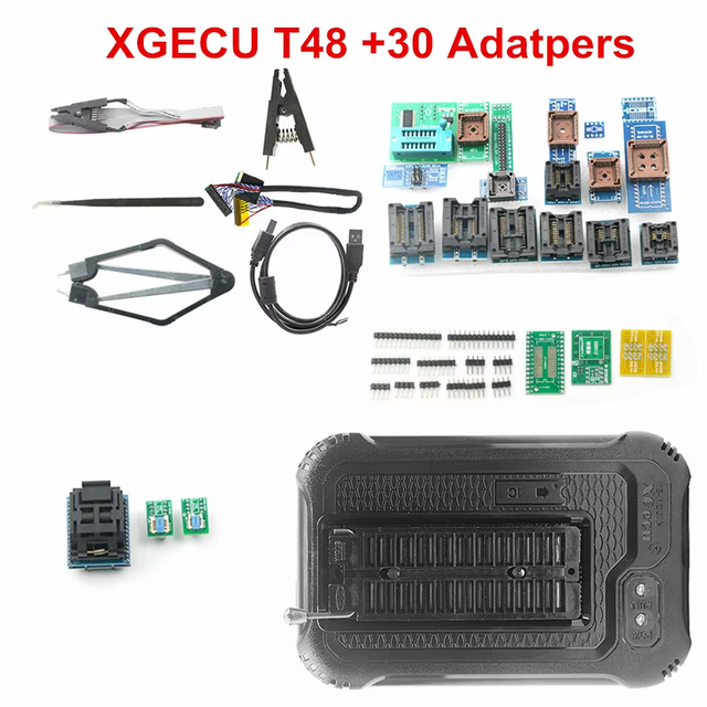 XGecu T48 30 Adapter Universal USB3.0 Programmer 100000+ Chips Support SPI NAND NOR Flash EEPROM BIOS ECU Chip Repair Programmer
