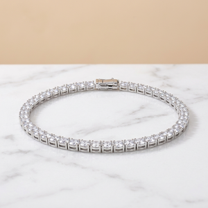 RAMDUT IMPEX Vente en gros de bijoux hip-hop de luxe, collier tennis 3mm 4mm 5mm en argent S925, chaîne de diamants étincelants, fermoir de sécurité - Product Image 3