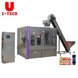 small beverage full Automatic 1.5L soda carbonated Sparkling Water Making Washing filling bottling labeling packing machine Line