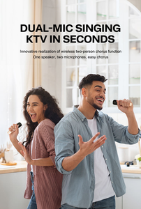 Mini portatile per il Bluetooth altoparlante Karaoke con 2 microfoni Wireless RGB illuminazione a LED per feste all'aperto uso del Computer - Product Image 2
