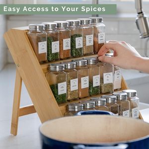 Bán buôn 3 Tier gia vị Jar tổ chức bằng gỗ miễn phí đứng tre gia vị giá tổ chức cho Tủ ngăn kéo và Countertop - Product Image 3