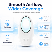 Ventilateur DC sans balais, touche tactile, ventilateur de refroidissement électrique sans pales, chambre à coucher, soins personnels pour bébé, tour d'air naturel, ventilateur sans pales avec minuterie