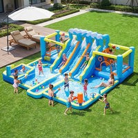 Château gonflable aquatique FBSPORT Bounty avec toboggan, taille commerciale, pour filles, avec toit
