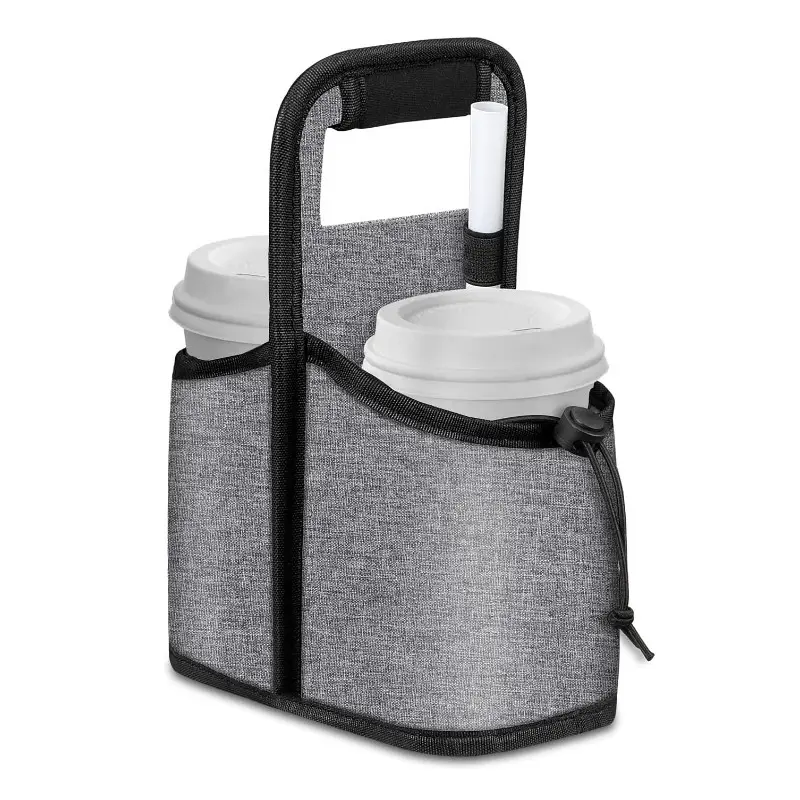 Reusable Insulated Coffee Cup Carrier Bag Portable Drink Holder with Handle Organizer Tote Bag for Hot   Cold Drinks