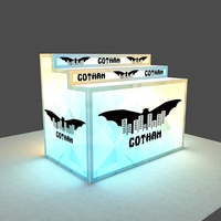 Comptoir de stand d'exposition pliable de 1,2 m avec rétroéclairage LED, en aluminium SEG, impression personnalisée, table à niveaux