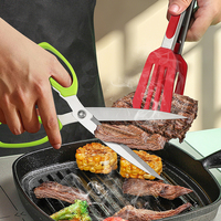 Ciseaux de barbecue multifonction en acier inoxydable avec lame à bords lisses et casse-noix pour la préparation des aliments et la cuisson au barbecue