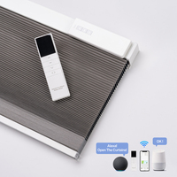 Cortina Eléctrica Inteligente Moderna para el Hogar, Persiana Aislante del Calor y del Sol con Diseño de Panal para Dormitorio y Sala de Estar