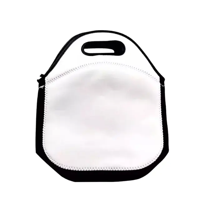 Bolsa de sacola de neoprene isolada reutilizável, bolsa branca para almoço, piquenique e acampamento