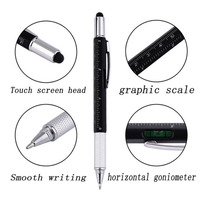 Stylo bille multifonctionnel professionnel en plastique 6 en 1 avec écran tactile pour impression UV, idéal pour les articles promotionnels en gros