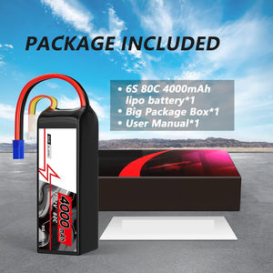 Batería Lipo 22.2V 6S 4000mAh 80C con Conector EC5, Carcasa Flexible, para Dron de Carreras Clase X, 70x8x90MM, Quadcopter RC - Product Image 6