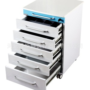 Armoire d'hôpital à 5 tiroirs en métal mobile avec serrure pour usage médical - Product Image 3