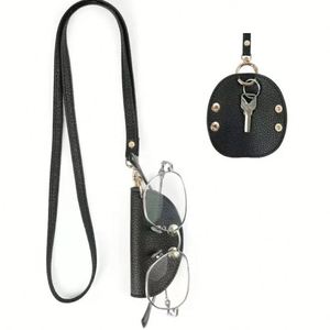 New Trend Pu Leather Glasses Neck Strap Portable Key Holder Stylish Eyeglasses Sunglasses Case Travel Promotional <b>Gift</b> - Product Image 6