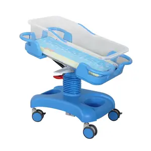 ABS Krankenhaus-Bettwagen mit Gasfederverstellung für Neugeborene Kleinkinder verstellbarer Babykorb Trolley