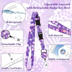 2024 ensemble de cartes d'identité du personnel lanière personnalisée avec porte-badge de carte d'identité bobines de badge lanière de sangle de téléphone en gros pour éviter la <span class=keywords><strong>perte</strong></span> de téléphone - Product Image 2