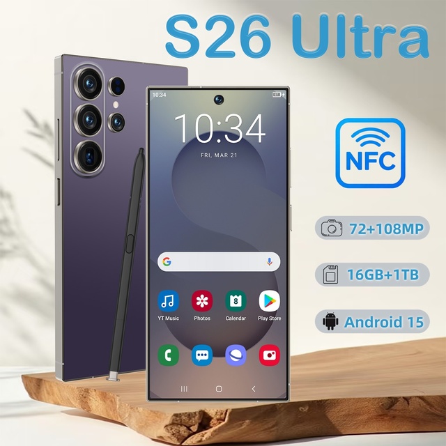 S26 Ultra NFC 16GB RAM 1TB ROM Low Price Bulk 78MP+108MP Phone Pas Cher South America Kids 6.9 Inch Dual SIM TF Card Industrial