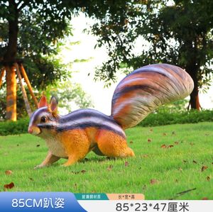 Décoration de pelouse de jardin extérieur Sculpture d'écureuil d'animaux simulés Ornements de paysage extérieur de maternelle Ornements en fibre de verre - Product Image 6