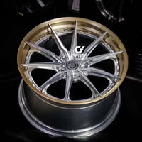 GVICHN Jantes en alliage d'aluminium forgé sur mesure de 18, 19, 20, 21, 22 pouces, 3 pièces, super concaves, bronze poli, lèvre de course