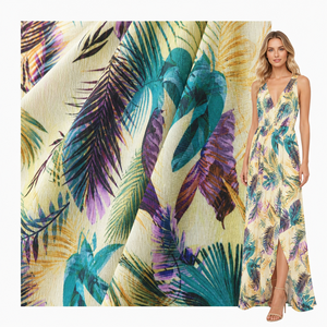 Tissu en popeline de coton à bulles imprimé numérique personnalisé de haute qualité, motifs floraux <span class=keywords><strong>Liberty</strong></span>, robes, chemises, vêtements pour filles - Product Image 1