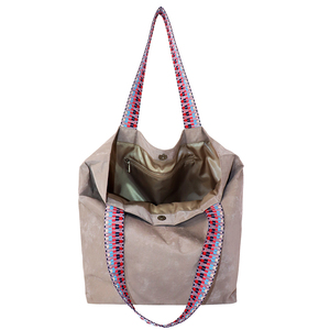 Sac fourre-tout minimaliste écologique en Tyvek avec blocs de couleur et fermeture éclair pour les voyages quotidiens, la plage et le shopping - Toutes saisons - Product Image 4