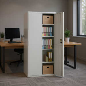 Light Gray Steel <b>Filing</b> Cabinet 35.4x15.7x78.7 Inches Lockable Office <b>Storage</b> Unit Commercial Furniture - Product Image 2