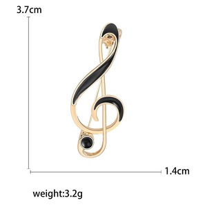 Broche de Lujo con Perlas y Nota Musical Tridimensional, Chapado en Oro, para Mujer - Product Image 6