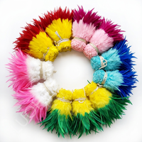 Plumes de coq chinoises pour costumes de carnaval, plumes de selle, plumes de Gallo, plumes de coque, bicolores, pour décoration, en guirlande