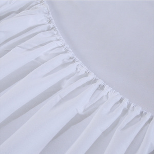 Hot Bán Tùy Chỉnh Bộ Đồ Giường Khách Sạn Mềm Đàn Hồi Căng Ra 300TC Bông Màu Rắn Tấm Ga Giường Khâu Thiết Kế Được Trang Bị Tấm Phẳng - Product Image 5