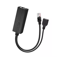 Convertidor/Divisor PoE de Aislamiento OEM 48V 5V 2.4A con Conector USB Hembra, 802.3Af/AT VLAN, Ethernet 10/100Mbps, 1 Puerto