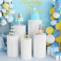 Ventes directes d'usine 3 pièces Mesa cylindrique pour gâteaux de fleurs verres à vin plate-forme d'affichage acrylique présentoir de fête de mariage