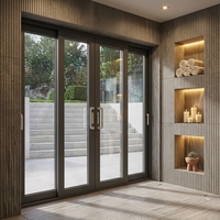 Puerta de Entrada de Aluminio Resistente a Impactos, Puerta Abatible de Aluminio con Vidrio Negro, Puerta de Aluminio con Vidrio Personalizada