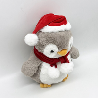 Peluche pingouin de Noël personnalisée, jouet en peluche doux avec chapeau de Père Noël et écharpe, cadeau de Noël mignon pour enfants, OEM ODM