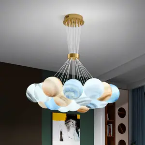 Plafonnier suspendu aux planètes bioniques, design créatif nordique, disponible dans 3 couleurs, en aluminium, luminaire décoratif d'intérieur, idéal pour un salon