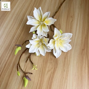 Fleurs artificielles de <span class=keywords><strong>magnolia</strong></span> style chinois à 3 têtes de 75 cm, magnolias étoile porte-bonheur pour la décoration orientale de la maison, des mariages et des centres de table - Product Image 5