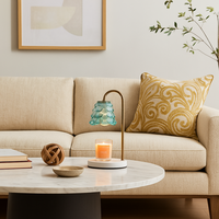 Lampe chauffe-cire électrique personnalisée en gros pour la décoration intérieure, avec abat-jour en verre à intensité variable
