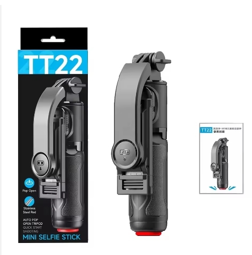 New Stainless Steel Mini Portable Auto Open Tripod Foldable Telescopic Selfie Stick 360-Degree Rotation Phone Stand iPhone