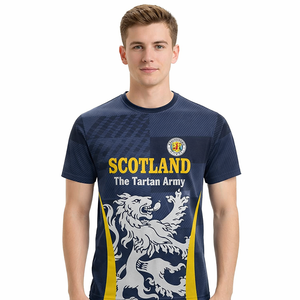 Est. Camiseta de Fútbol de <span class=keywords><strong>Escocia</strong></span> 1873-2026, Nueva, Ajustada, Transpirable, con Malla, Diseño Personalizado con la Bandera de <span class=keywords><strong>Escocia</strong></span>, Manga Corta - Product Image 3