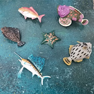 Modelli di animali marini Xinhen per simulazioni transfrontaliere: pesce-sabbia, stella marina, pesciolino rosso, pesce-pietra, merluzzo, pesce a vela, decorativi - Product Image 3