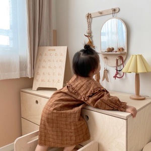 Espejo de madera montado en la pared al por mayor decoración ecológica tocador <span class=keywords><strong>Montessori</strong></span> espejo de bebé espejo de maquillaje para niños - Product Image 5