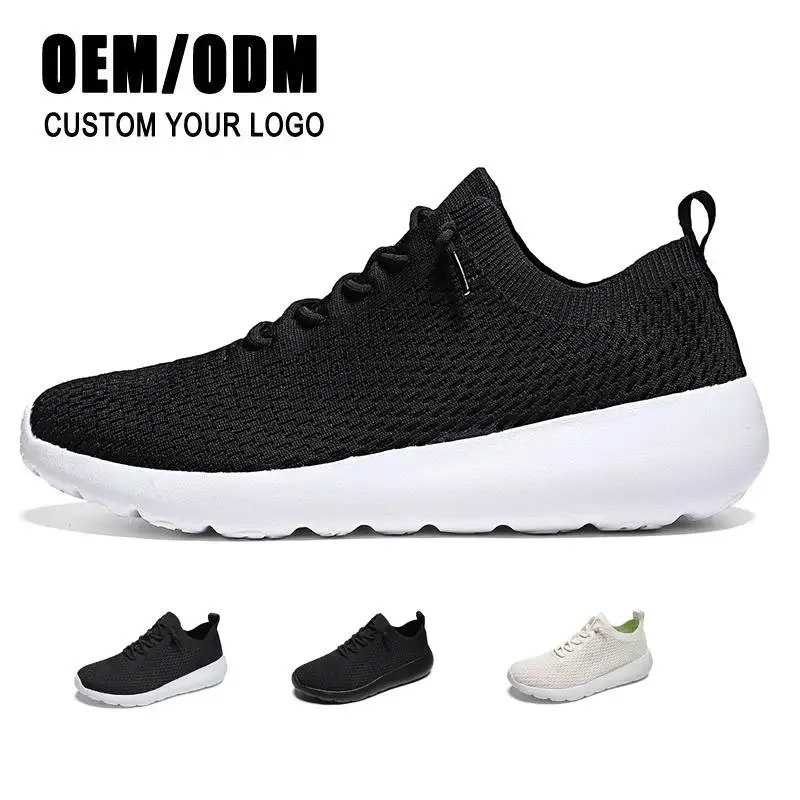 Venta caliente zapatos casuales de los hombres de moda de verano negro al aire libre transpirable zapatillas de deporte para los hombres