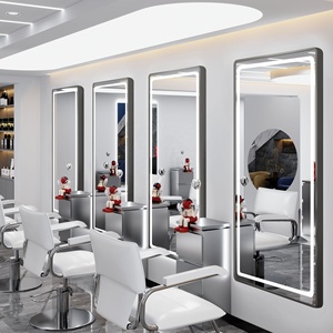 Espejo de Salón de Vidrio de Una Sola Cara con Luces LED, Diseño Moderno y Elegante para Salones de Belleza, Peluquerías y Maquillaje - Product Image 6