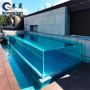 야외 대규모 인피니티 수영장 시트 벽 플렉시 유리 패널 - Product Image 4